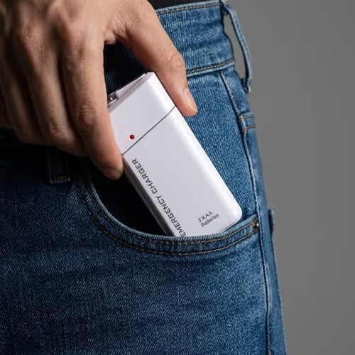 Portable Emergency Phone Charger AA Battery Powered Power Bank with LED Flashlight