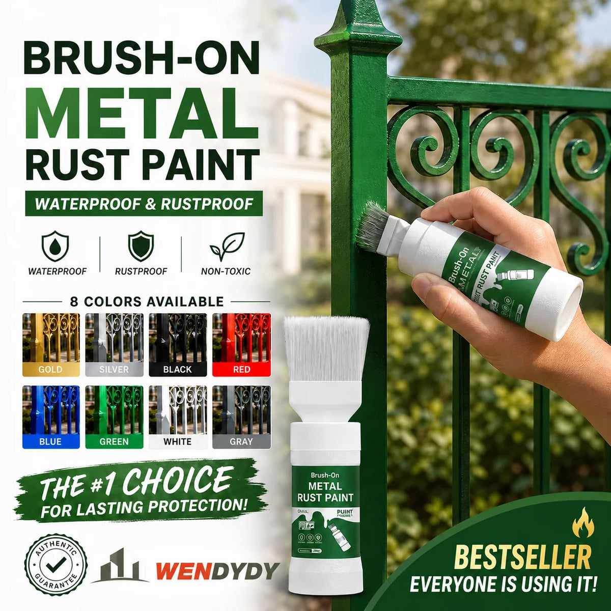 ✨New Arrival✨Water-Based Metallic Silver Paint with Built-in Brush（50% OFF）