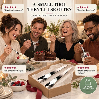 🔥HOT SALE🔥Stainless Steel Dessert Spoon with Long Ergonomic Handle