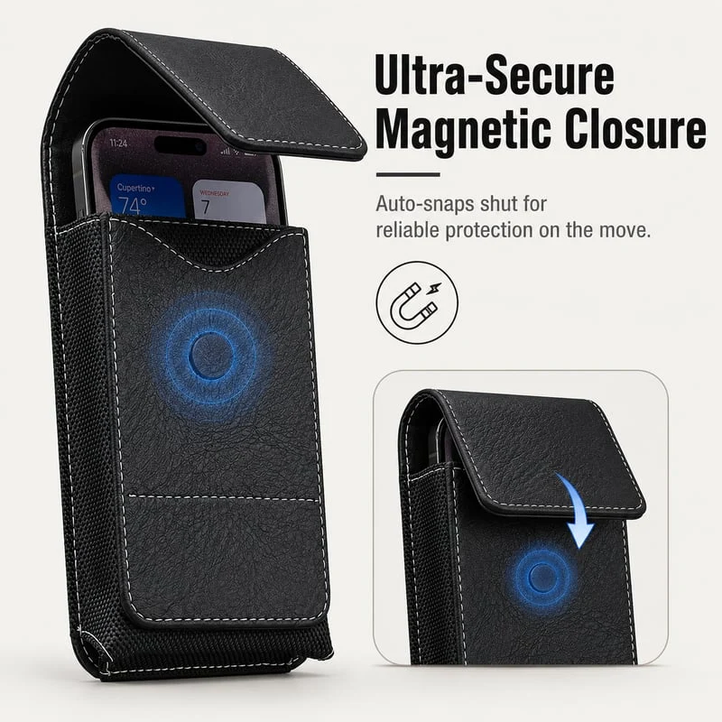 🏆 Last Day Special Price ! 🔥Premium Men's PULeather Cell Phone📱 HolsterPouch👛