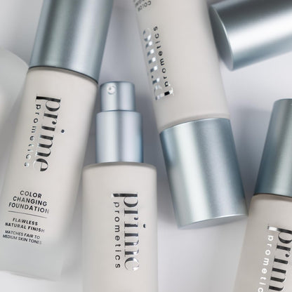 Prime Prometics Color Changing Foundation for Mature Women – Instantly Adapts to Your Skin Tone – Buildable Light-to-Medium Coverage – 12-Hour Wear – Natural Dewy Finish – Hypoallergenic