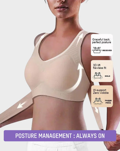 Cross Back Front Closure Wireless Posture Support Bra
