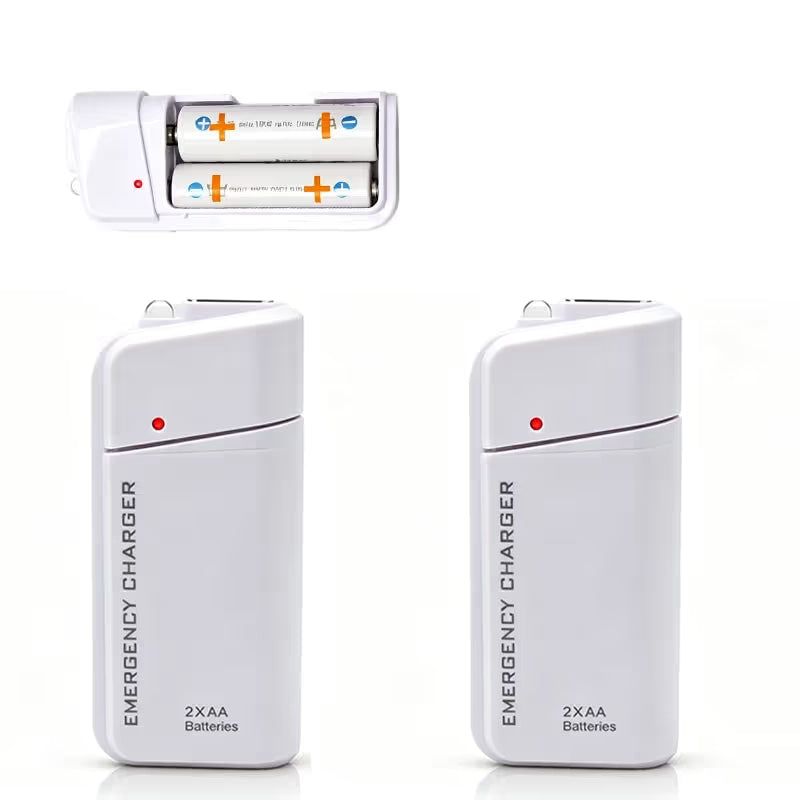 Portable Emergency Phone Charger AA Battery Powered Power Bank with LED Flashlight