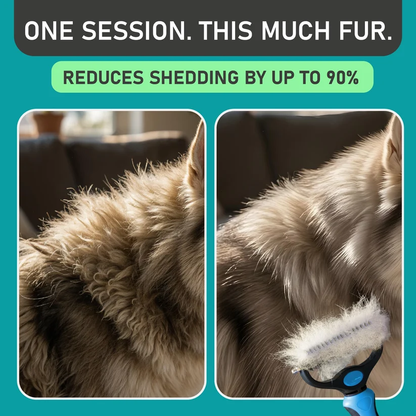 🐾Professional double-sided pet hair removal tool for dogs and cats—gentle and highly effective for a hair-free home.🐈