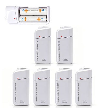 Portable Emergency Phone Charger AA Battery Powered Power Bank with LED Flashlight