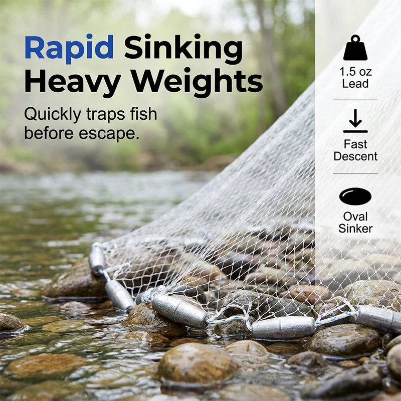 📢📢50% OFF !! Free Shipping⏰ Easy-Throw Cast Net – Heavy-Duty Mesh, Rapid Sinking, Versatile 🌊