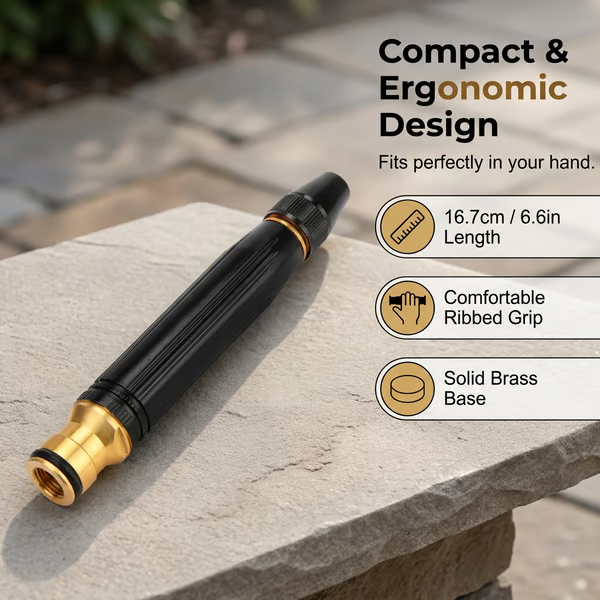 👍Heavy-duty solid brass adjustable rotating hose nozzle💦