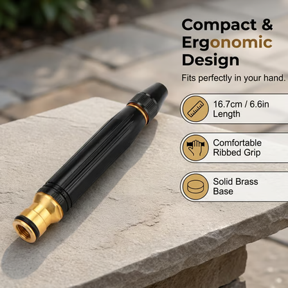 👍Heavy-duty solid brass adjustable rotating hose nozzle💦