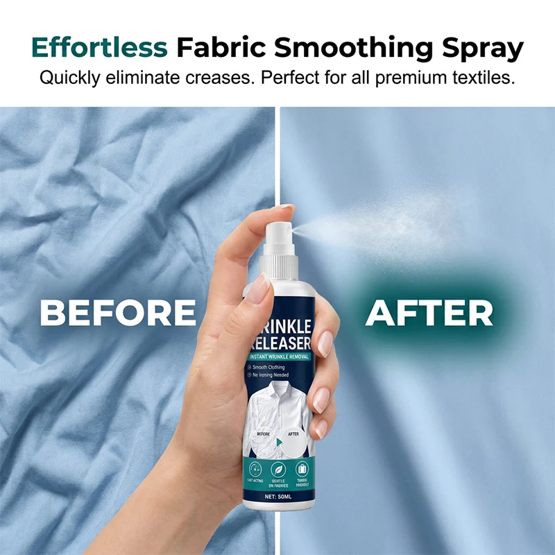 ⏰ LAST DAY: 49% OFF! 👔 Instant Wrinkle Releaser & Anti-Static Spray – No Iron Needed ✨