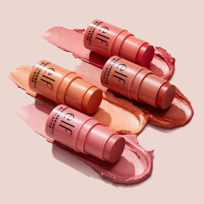 e.l.f. Monochromatic Multi Stick, Travel-Sized Luxuriously Creamy & Blendable Color, For Eyes, Lips & Cheeks, Vegan & Cruelty-Free, Dazzling Peony,