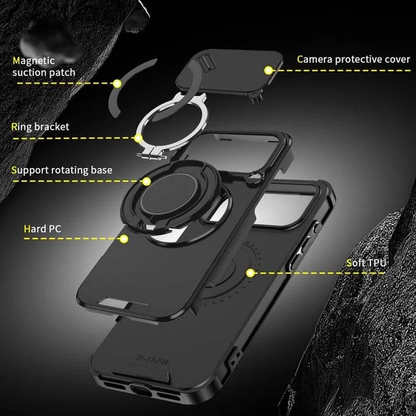 📱 LIMITED TIME 50% OFF! 🧲 Magnetic Phone Case with Ring Stand for iPhone – Military-Grade Drop Protection, 360° Rotatable Stand & Slide Camera Cover ✨