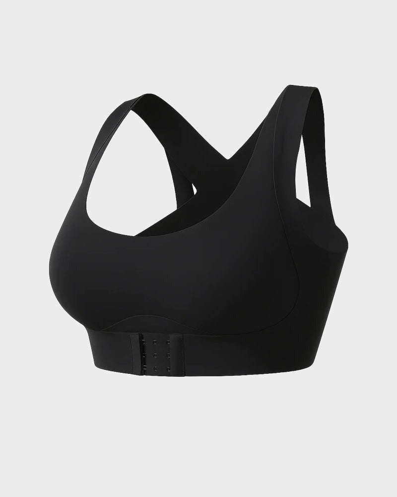 Cross Back Front Closure Wireless Posture Support Bra