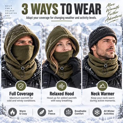 ❄️3-in-1 Winter Windproof Balaclava—All-around winter protection for the face and neck, designed for the outdoors