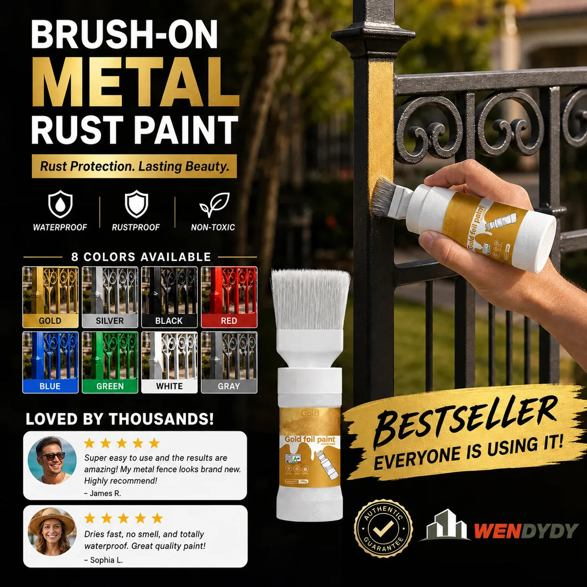 ✨New Arrival✨Water-Based Metallic Silver Paint with Built-in Brush（50% OFF）