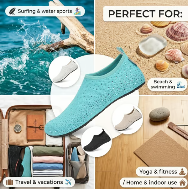 ⏳Limited-Time Offer⏰Women's Barefoot Water Shoes Travel House Slippers