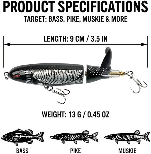 🦈 Elite Surface Predator: Multi-Jointed 360° Rotating Tail Lure