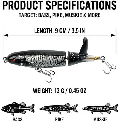 🦈 Elite Surface Predator: Multi-Jointed 360° Rotating Tail Lure