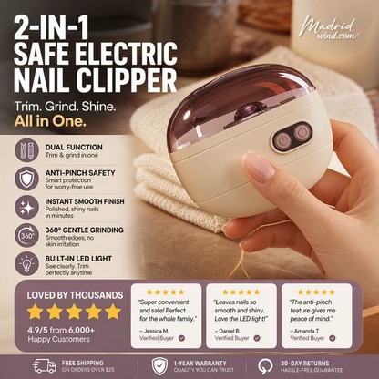 💅Safe and Practical 2-in-1 Smart Electric Nail Clipper and Polisher
