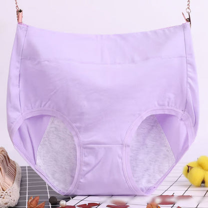 🔥-High waist plus size cotton antibacterial and leak-proof physiological underwear