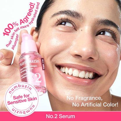 numbuzin No.2 Rose PDRN Collagen Plumping Serum, Hydrating & Firming Serum with Peptides, Plump, Glowing Skin,