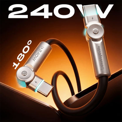 🔥🔥 240W Dual 180° Rotating Fast Charging Cable With LED Light