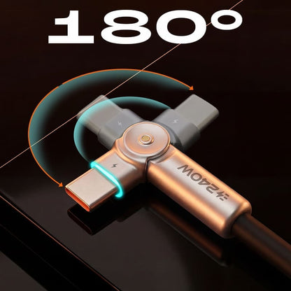 🔥🔥 240W Dual 180° Rotating Fast Charging Cable With LED Light
