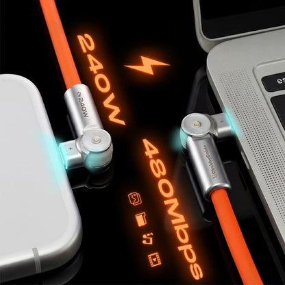 🔥🔥 240W Dual 180° Rotating Fast Charging Cable With LED Light
