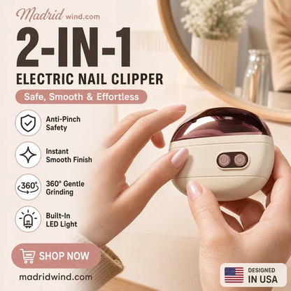 💅Safe and Practical 2-in-1 Smart Electric Nail Clipper and Polisher