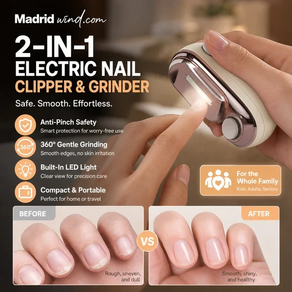💅Safe and Practical 2-in-1 Smart Electric Nail Clipper and Polisher