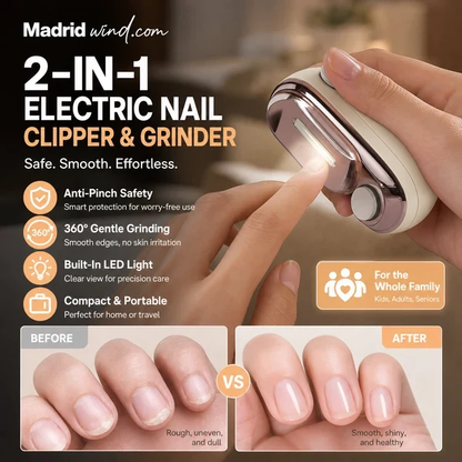 💅Safe and Practical 2-in-1 Smart Electric Nail Clipper and Polisher