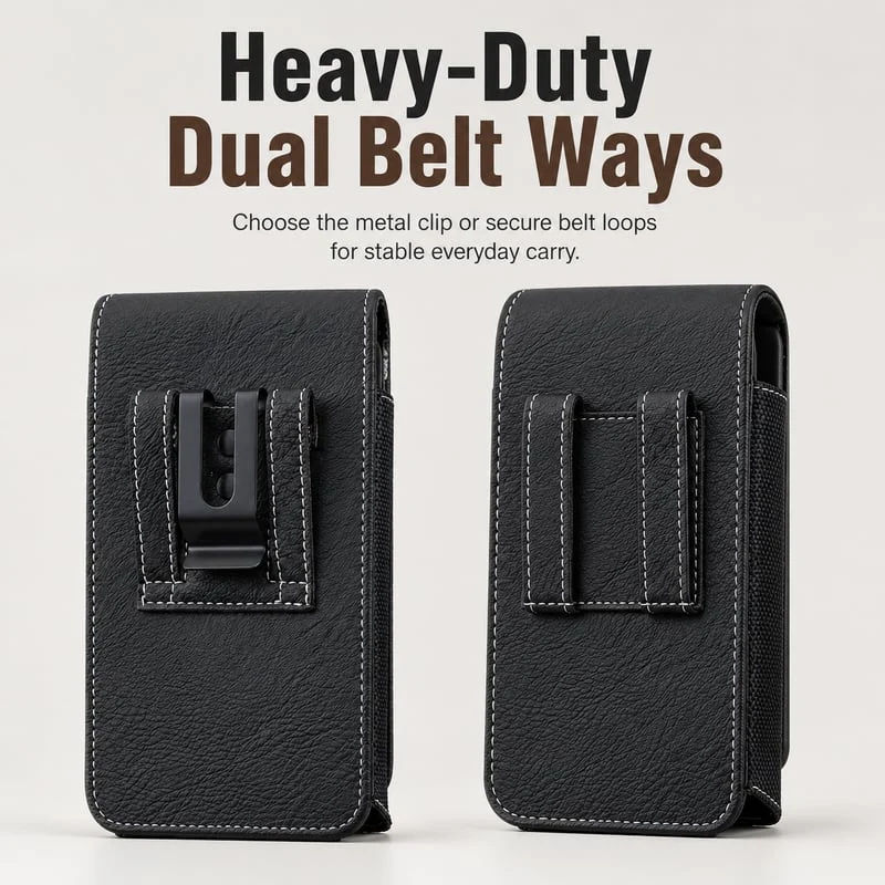 🏆 Last Day Special Price ! 🔥Premium Men's PULeather Cell Phone📱 HolsterPouch👛