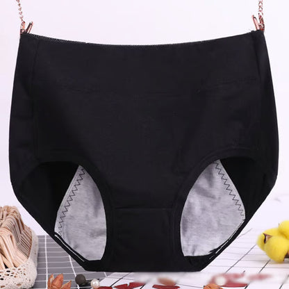 🔥-High waist plus size cotton antibacterial and leak-proof physiological underwear
