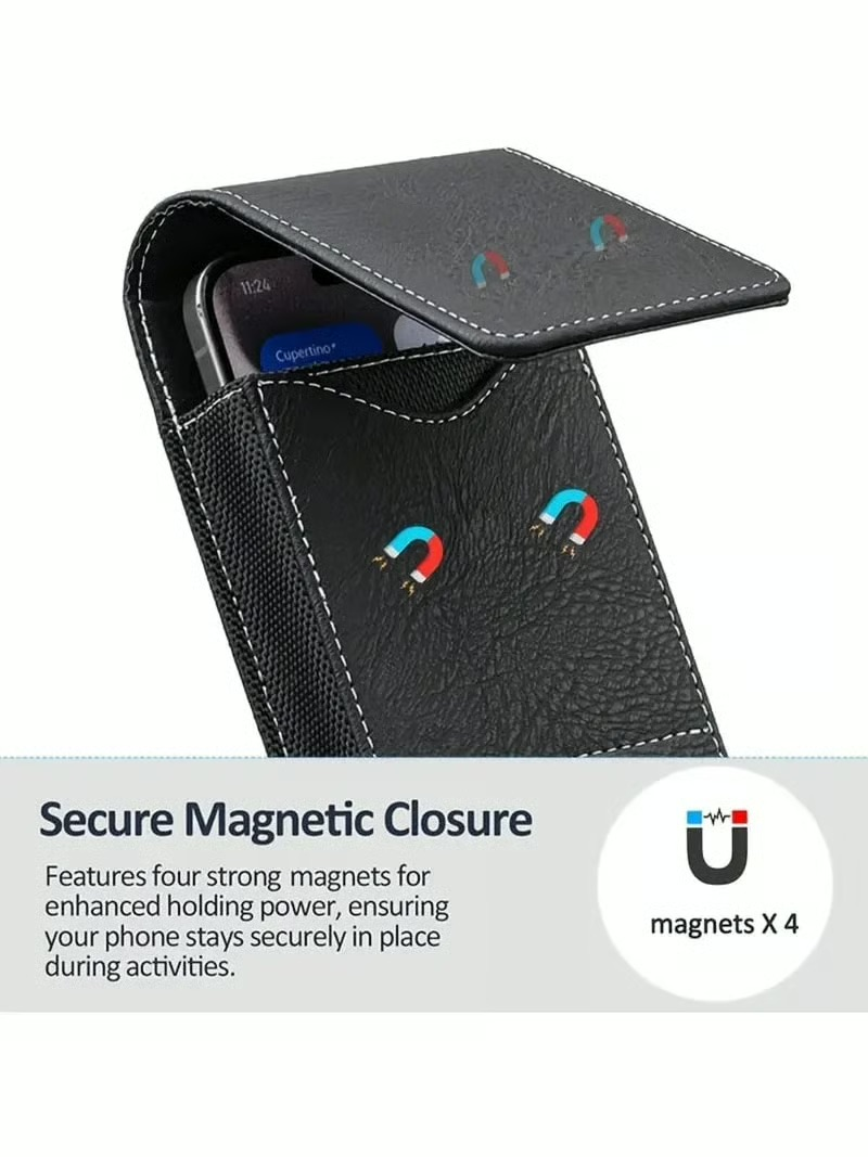 🏆 Last Day Special Price ! 🔥Premium Men's PULeather Cell Phone📱 HolsterPouch👛