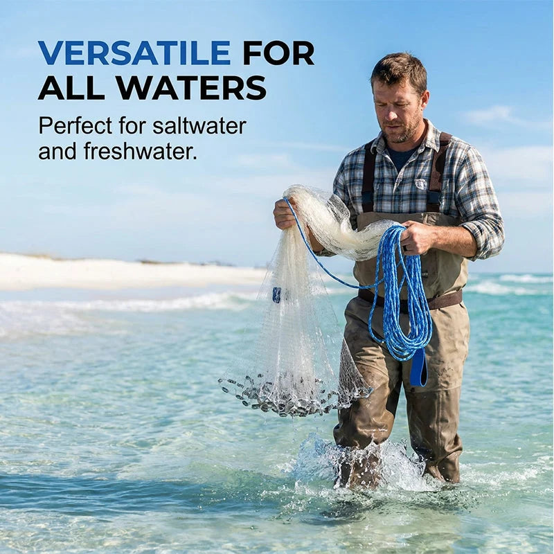 📢📢50% OFF !! Free Shipping⏰ Easy-Throw Cast Net – Heavy-Duty Mesh, Rapid Sinking, Versatile 🌊