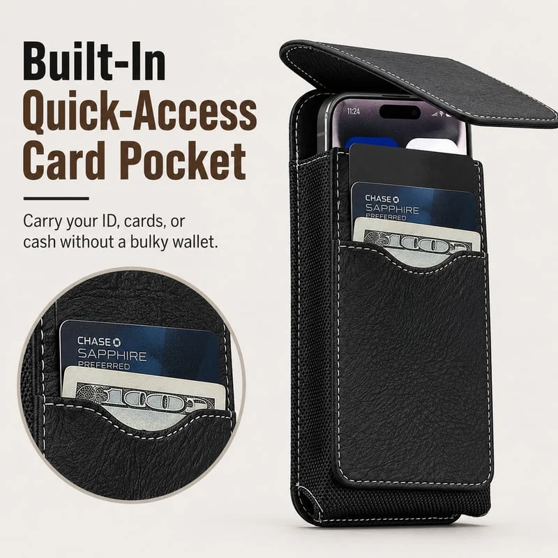 🏆 Last Day Special Price ! 🔥Premium Men's PULeather Cell Phone📱 HolsterPouch👛
