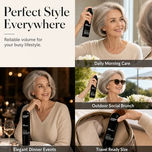 👩Peach-Scented Volumizing Hair Spray – Instant Root Lift & All-Day Hold