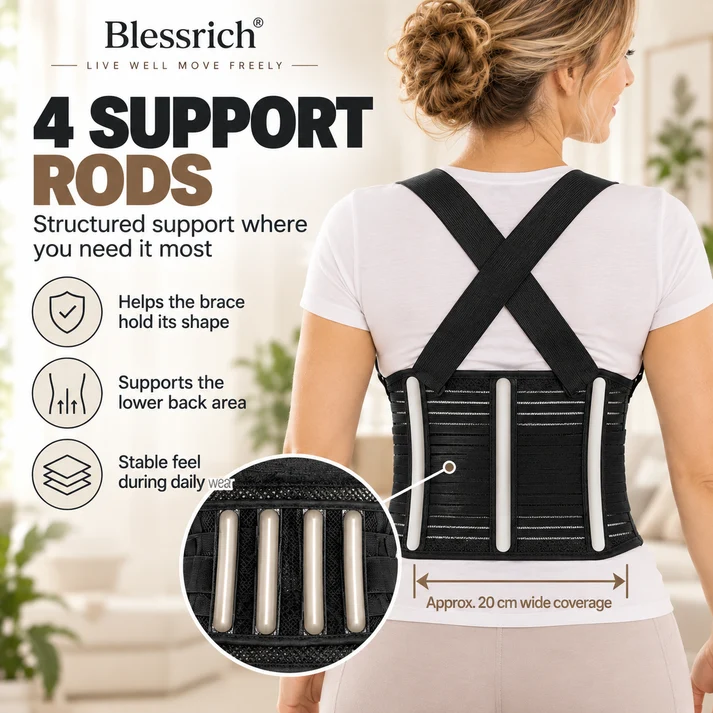 ⏳TIME-LIMITED 50% OFF！！！⏰ Support Your Back Instantly! Breathable 4-Rod Waist Support Brace