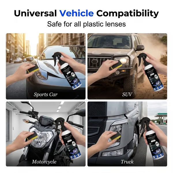 💡 Car Headlight Cleaning & Restoration Agent – Scratch Remover, UV Protection & Anti-Yellowing 🚗