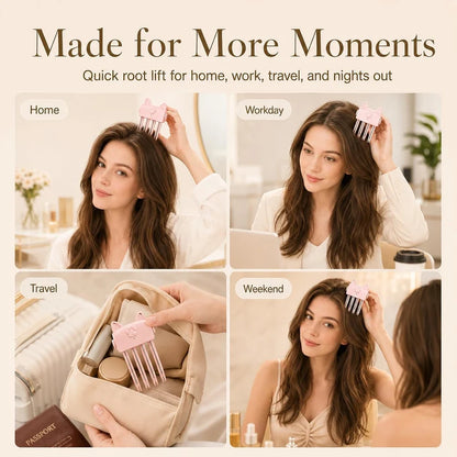 Wireless Heated Volumizing Root Lift Clip - Salon Crown Volume Styling Tool for Fine Flat Hair