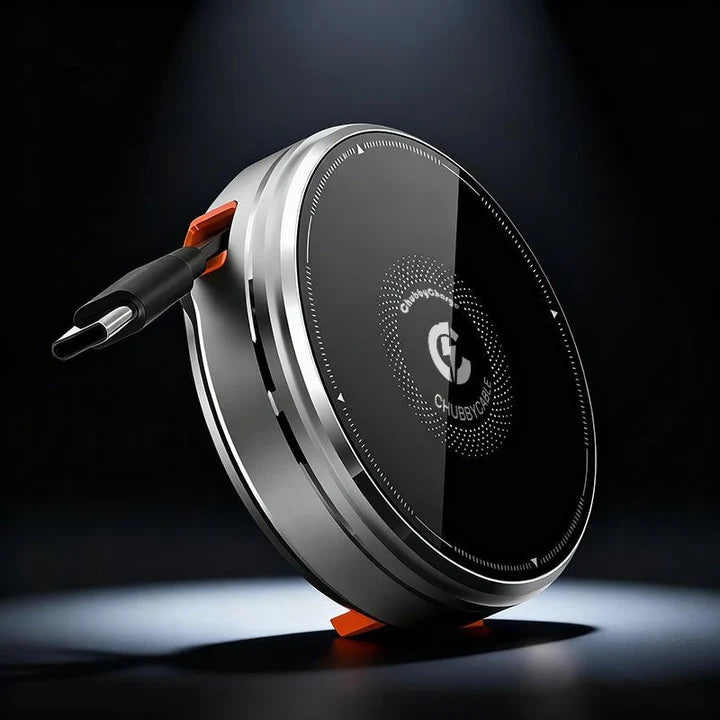 ChubbyCharge Compact - Retractable 3-in-1 Magnetic Wireless Charger & Hidden Stand