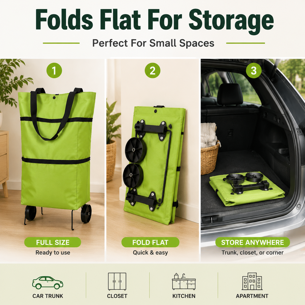 Foldable Shopping Trolley Bag – 23L Large Capacity & Lightweight Hand Truck