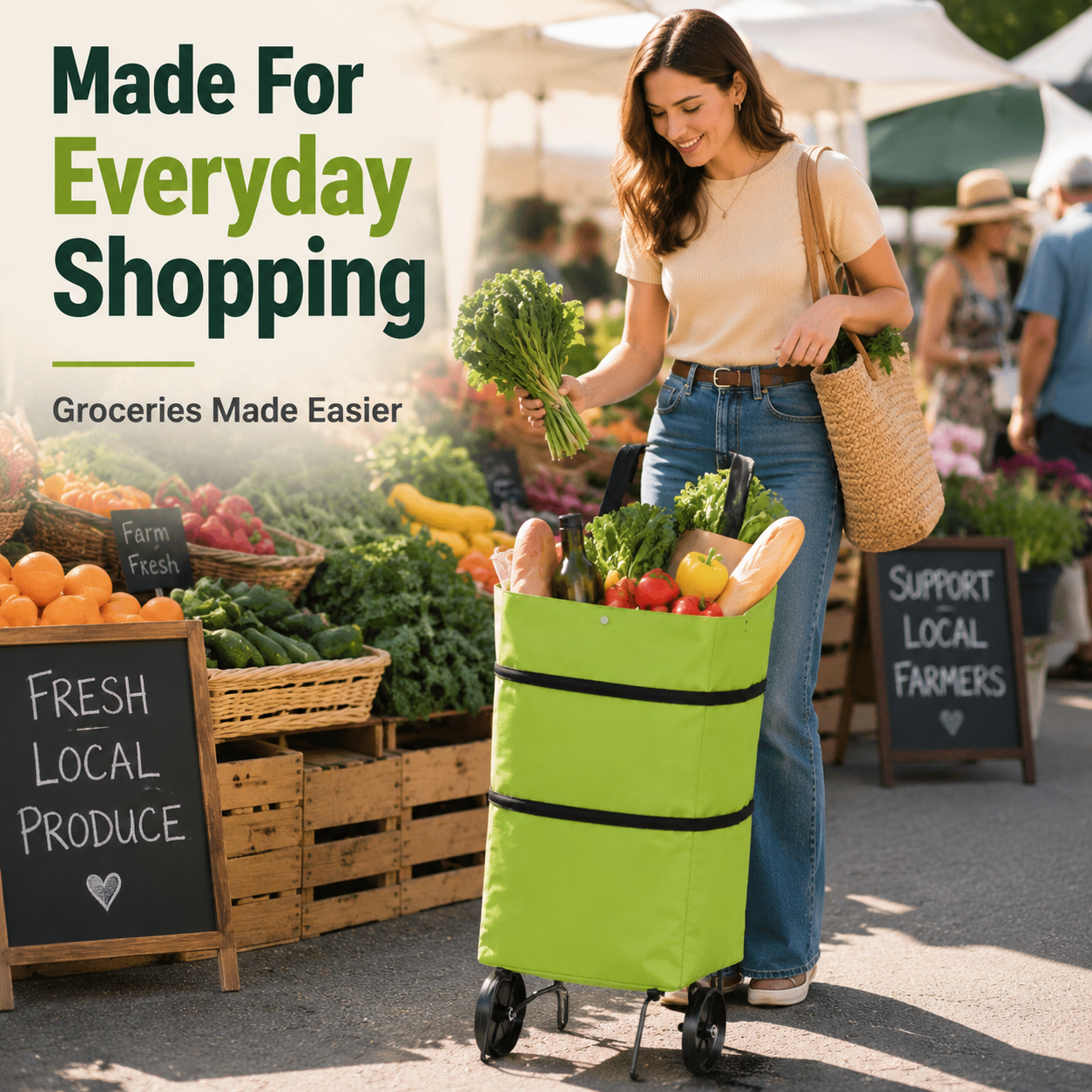 Foldable Shopping Trolley Bag – 23L Large Capacity & Lightweight Hand Truck
