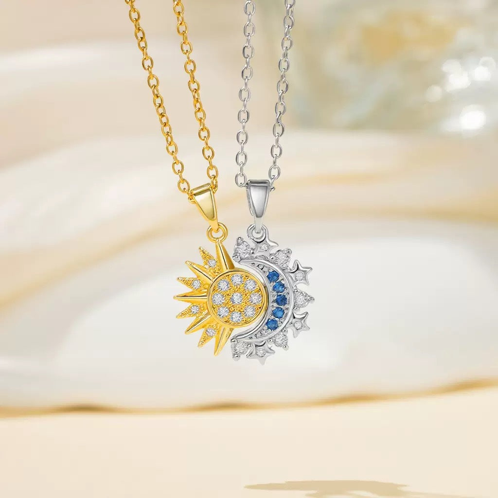 You are my sun, I am your moon – Magnetic Necklace Set – A romantic gift for couples.