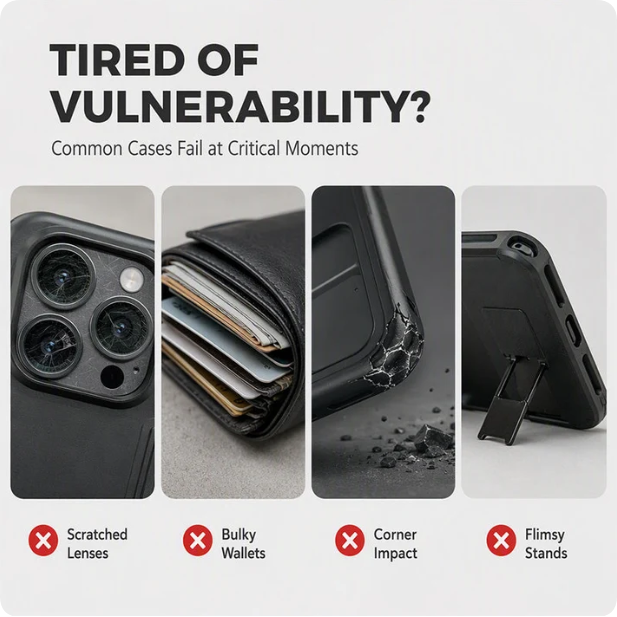 📱 Rugged Phone Case with Card Holder – 🧲 Magnetic Phone Case with Ring Stand for iPhone – Military-Grade Drop Protection, 360° Rotatable Stand & Slide Camera Cover ✨
