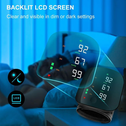 USB-C Rechargeable Wrist Blood Pressure Monitor Convenient & Modern Power