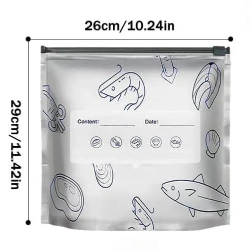 🛡️🥬 Reusable thickened upright aluminum foil sealing storage bags with labelschu'fang