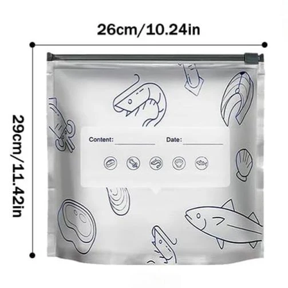 🛡️🥬 Reusable thickened upright aluminum foil sealing storage bags with labelschu'fang