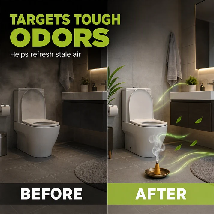 🥳HOT SALE🥳💞50K+ SOLD!Household Odor Relief Cones – ideal for damp days & enclosed spaces. Slow-burn, just-right fragrance – place in bathrooms, cabinets or porches. Instant freshness! 💚✨