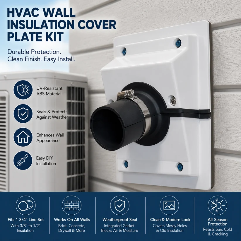 HVAC Wall Penetration & Line-Set Cover Kit – Retrofit Finish Solution✨