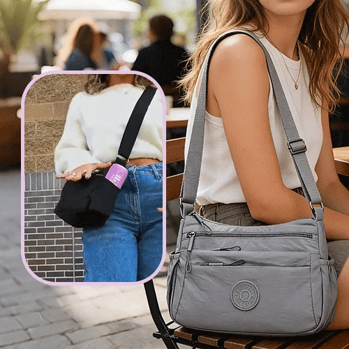 👜 Women Solid Color Crossbody Bag ✨ Multi-Pocket Zipper Fashion Daily Bag